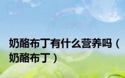 奶酪布丁有什么营养吗（奶酪布丁）