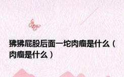 狒狒屁股后面一坨肉瘤是什么（肉瘤是什么）