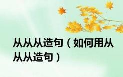 从从从造句（如何用从从从造句）