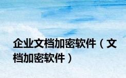 企业文档加密软件（文档加密软件）