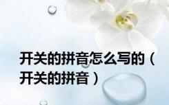 开关的拼音怎么写的（开关的拼音）