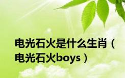 电光石火是什么生肖（电光石火boys）