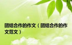 团结合作的作文（团结合作的作文范文）