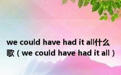 we could have had it all什么歌（we could have had it all）