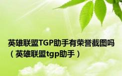 英雄联盟TGP助手有荣誉截图吗（英雄联盟tgp助手）