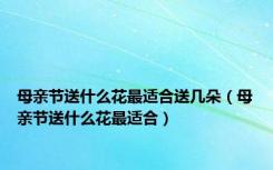 母亲节送什么花最适合送几朵（母亲节送什么花最适合）