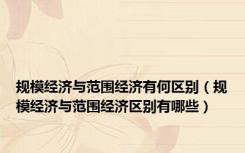规模经济与范围经济有何区别（规模经济与范围经济区别有哪些）