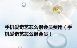 手机爱奇艺怎么退会员费用（手机爱奇艺怎么退会员）