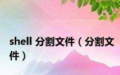 shell 分割文件（分割文件）