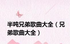 半吨兄弟歌曲大全（兄弟歌曲大全）
