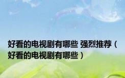 好看的电视剧有哪些 强烈推荐（好看的电视剧有哪些）