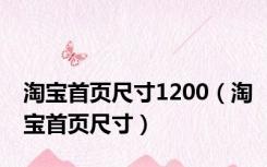 淘宝首页尺寸1200（淘宝首页尺寸）