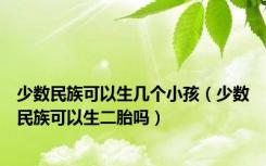 少数民族可以生几个小孩（少数民族可以生二胎吗）