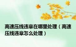 高速压线违章在哪里处理（高速压线违章怎么处理）