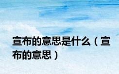 宣布的意思是什么（宣布的意思）