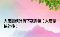 大唐豪侠外传下载安装（大唐豪侠外传）