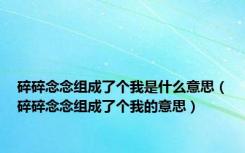 碎碎念念组成了个我是什么意思（碎碎念念组成了个我的意思）