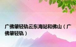 广佛肇轻轨云东海站和佛山（广佛肇轻轨）