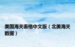 美国海关表格中文版（北美海关数据）