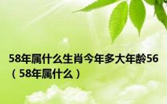 58年属什么生肖今年多大年龄56（58年属什么）