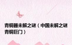 青铜器未解之谜（中国未解之谜青铜巨门）