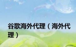谷歌海外代理（海外代理）