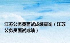 江苏公务员面试成绩查询（江苏公务员面试成绩）