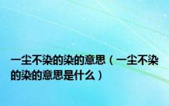 一尘不染的染的意思（一尘不染的染的意思是什么）