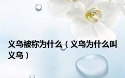 义乌被称为什么（义乌为什么叫义乌）