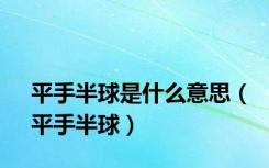 平手半球是什么意思（平手半球）