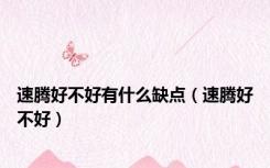 速腾好不好有什么缺点（速腾好不好）