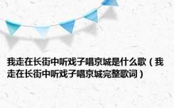 我走在长街中听戏子唱京城是什么歌（我走在长街中听戏子唱京城完整歌词）