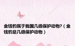 金钱豹属于我国几级保护动物?（金钱豹是几级保护动物）