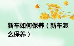 新车如何保养（新车怎么保养）