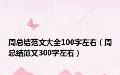周总结范文大全100字左右（周总结范文300字左右）