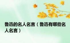 鲁迅的名人名言（鲁迅有哪些名人名言）