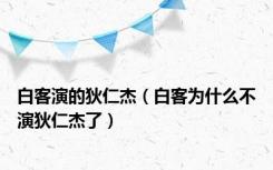 白客演的狄仁杰（白客为什么不演狄仁杰了）
