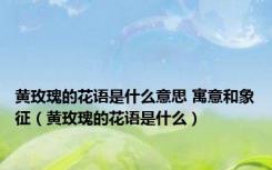 黄玫瑰的花语是什么意思 寓意和象征（黄玫瑰的花语是什么）