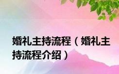 婚礼主持流程（婚礼主持流程介绍）