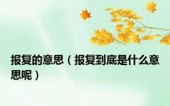 报复的意思（报复到底是什么意思呢）