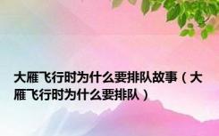 大雁飞行时为什么要排队故事（大雁飞行时为什么要排队）