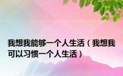 我想我能够一个人生活（我想我可以习惯一个人生活）