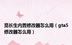 觅长生内置修改器怎么用（gta5修改器怎么用）