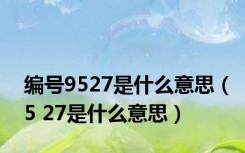 编号9527是什么意思（5 27是什么意思）