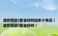 造梦西游3紫金铃铛加多少幸运（造梦西游3紫金铃铛）