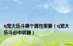 q宠大乐斗哪个属性重要（q宠大乐斗必中武器）