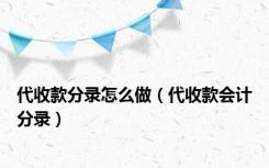 代收款分录怎么做（代收款会计分录）