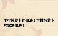 羊排炖萝卜的做法（羊排炖萝卜的家常做法）
