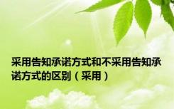 采用告知承诺方式和不采用告知承诺方式的区别（采用）