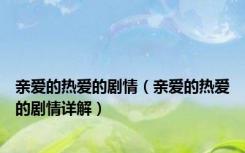 亲爱的热爱的剧情（亲爱的热爱的剧情详解）